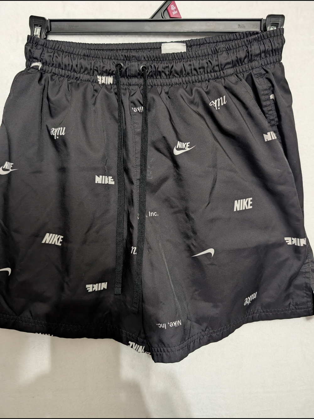 Nike Black Allover Logo Athletic Shorts Size S